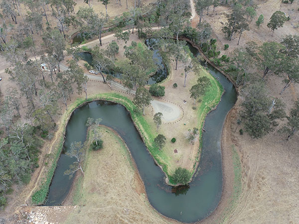 A winding river surrounded by trees