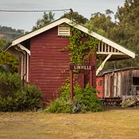 The former Linville train station