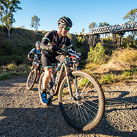 Bicycle riders on trail