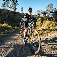 Bicycle riders on trail