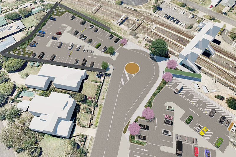 Artist impression of Bald Hills train station park ‘n’ ride upgrade area.