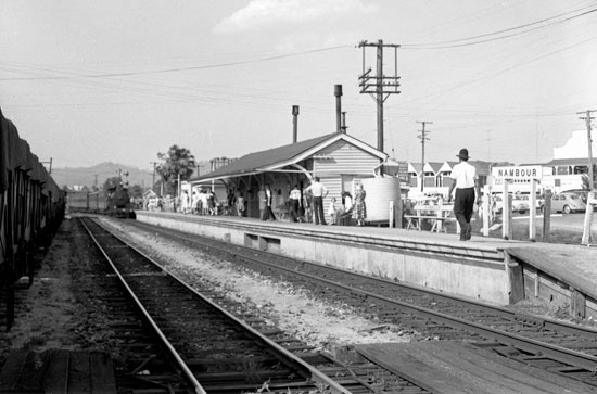 Beerburrum Road overbridge looking back toward Beerburrum station in 2021