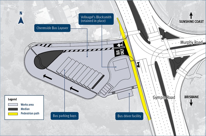 Map of Chermside Bus Layover