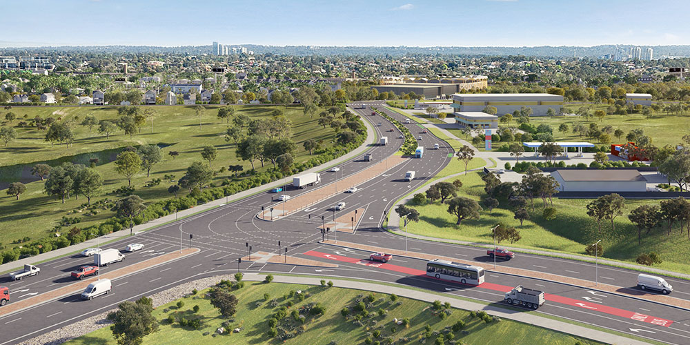 Artist impression of the Nerang-Broadbeach Road intersection