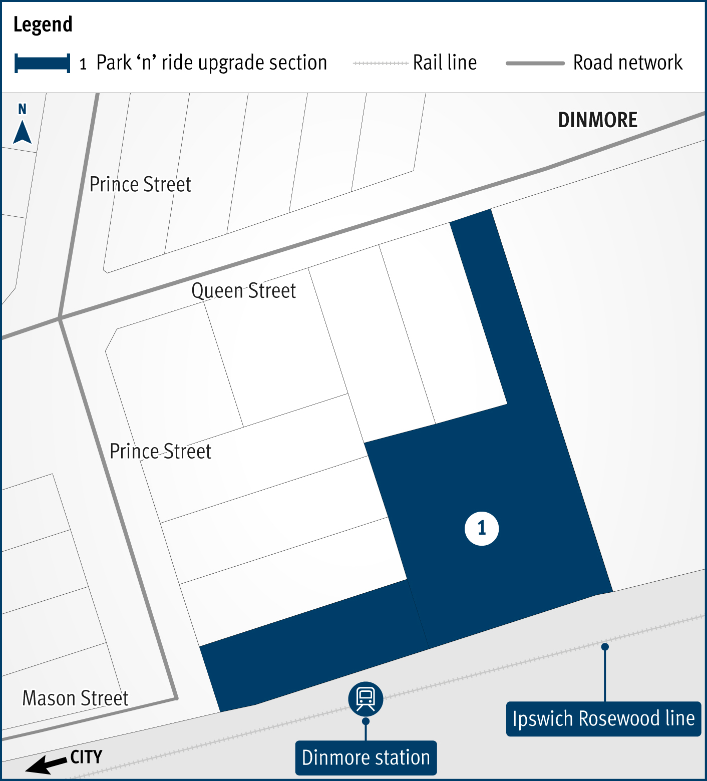 Dinmore station park 'n' ride upgrade project map