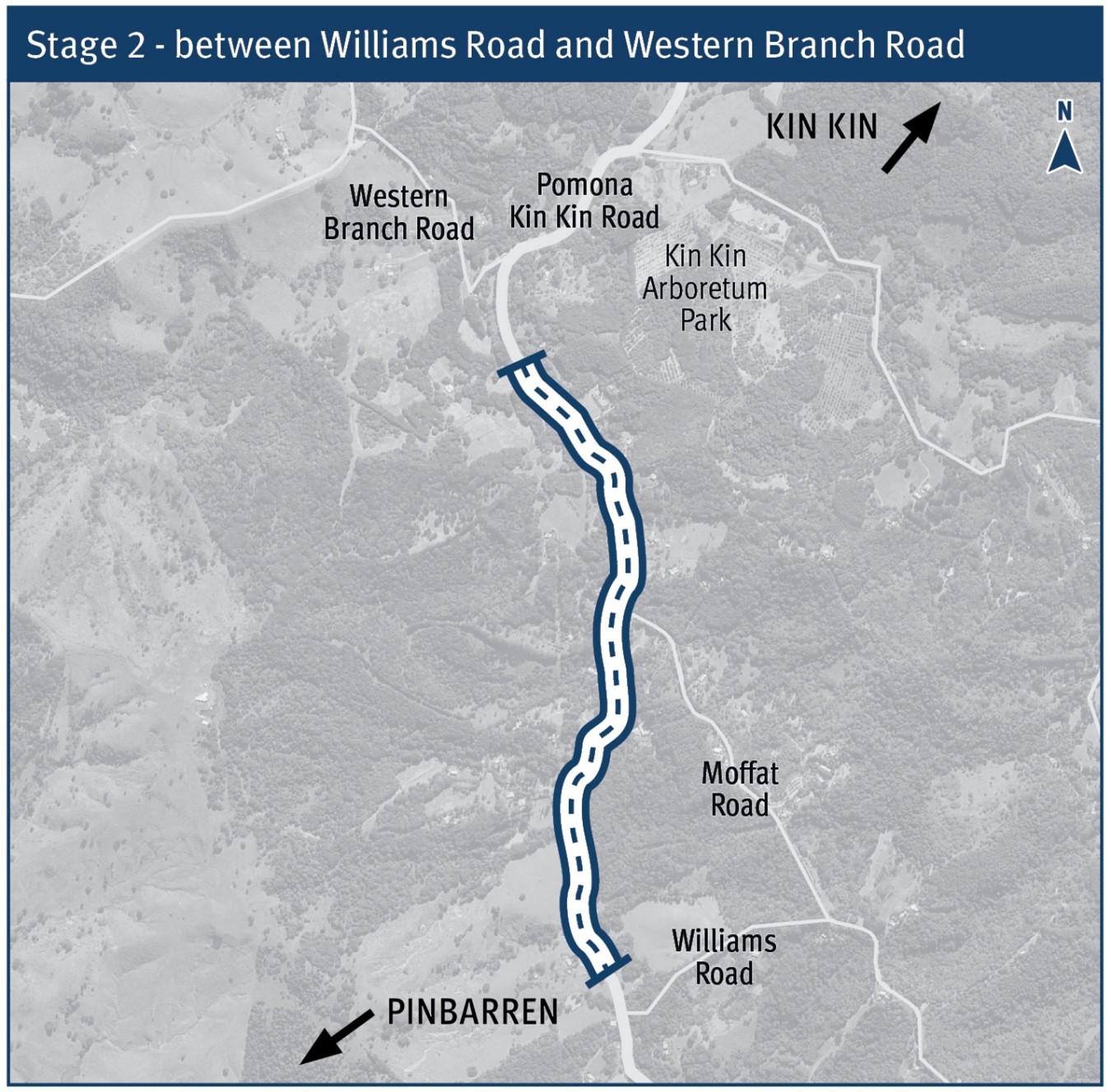 Kin Kin Road widening stage 2 map