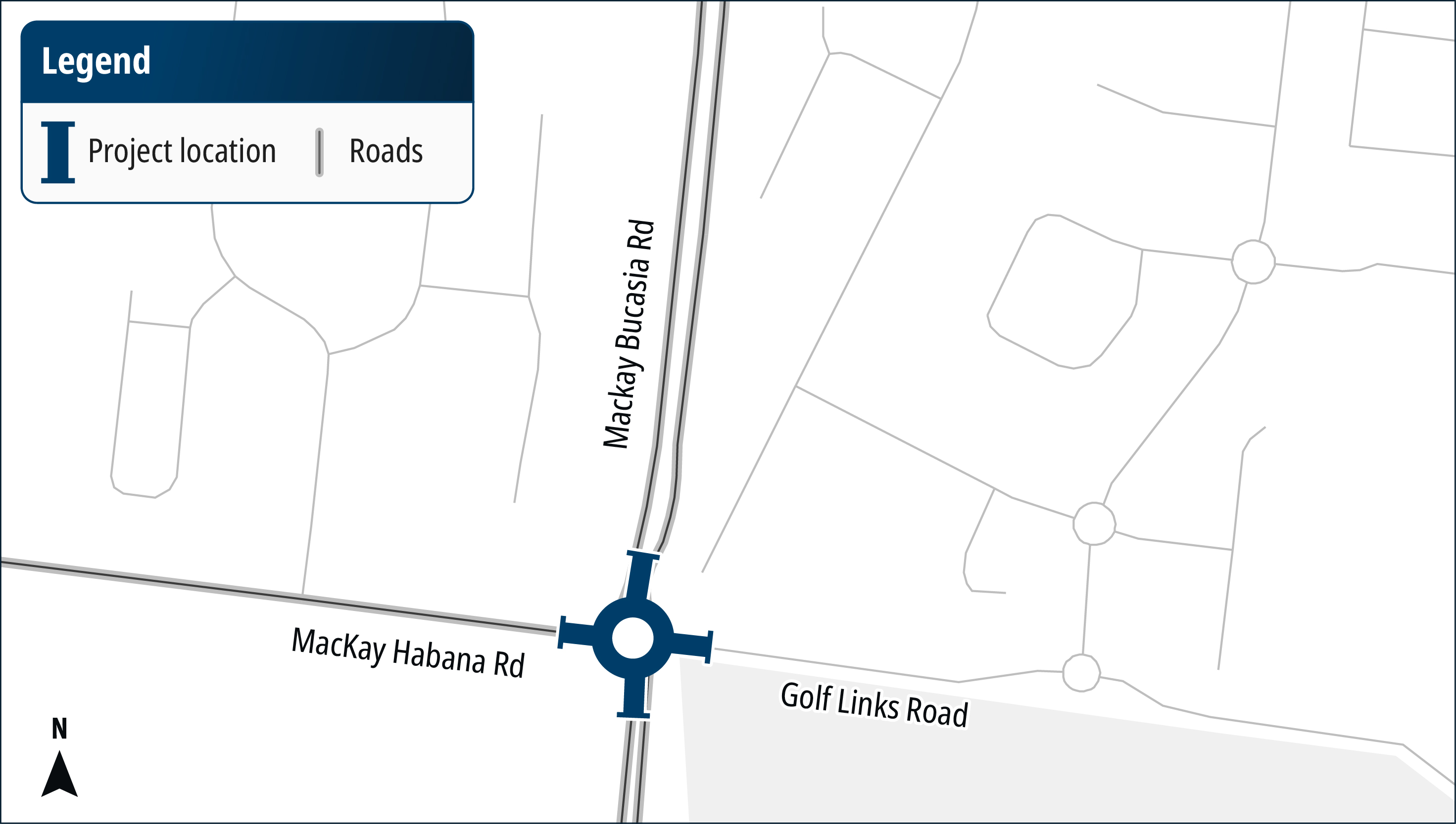 Mackay – Bucasia Road and Golf Links Road intersection upgrade project map
