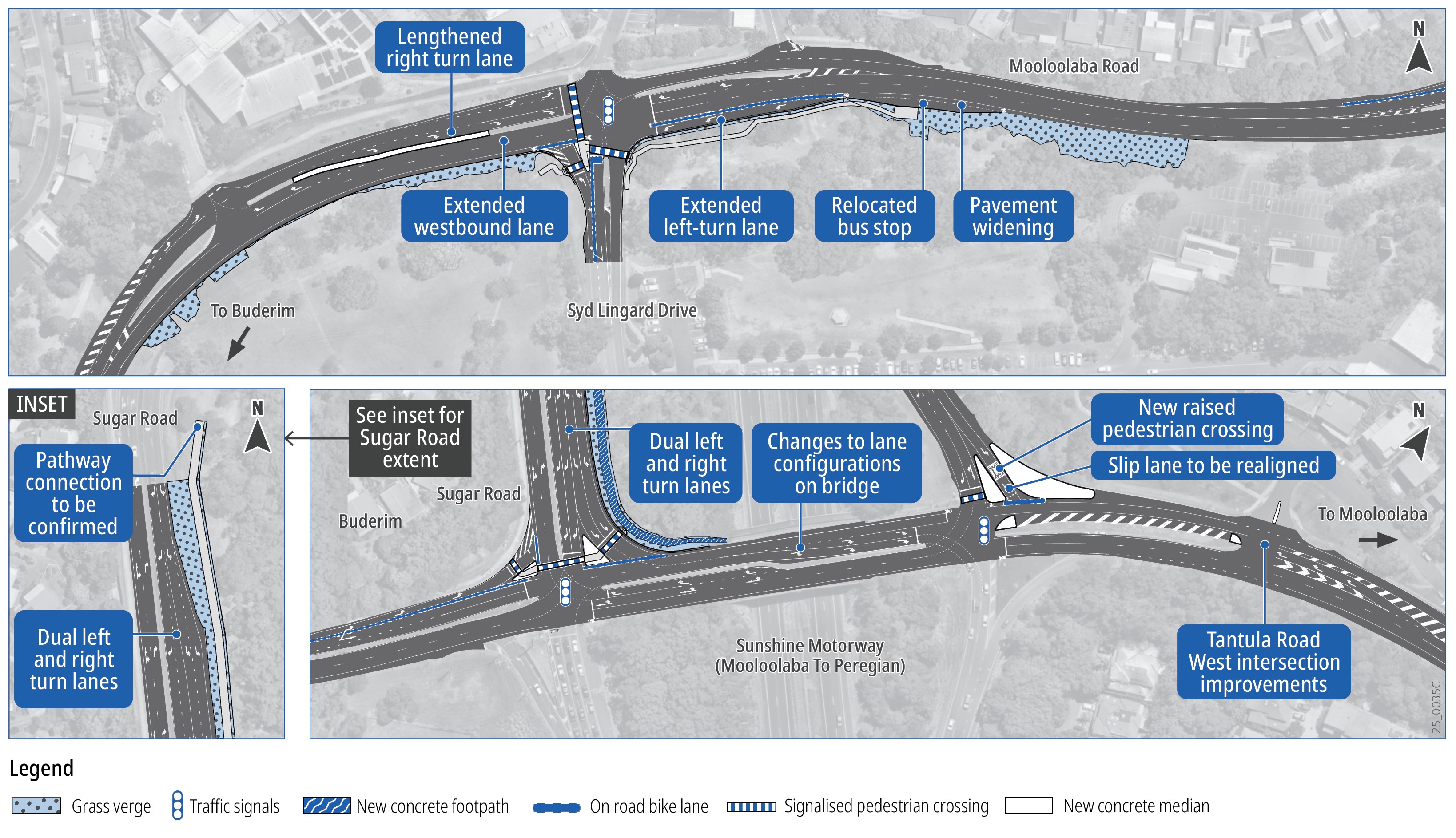 Mooloolaba Road, Syd Lingard Drive to Tantula Road West, upgrade intersections project map