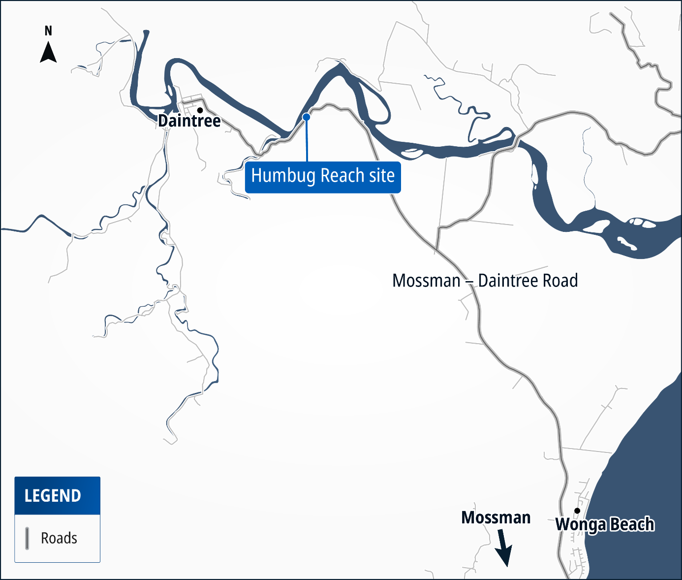 Mossman Daintree Road cyclone reconstruction works project map