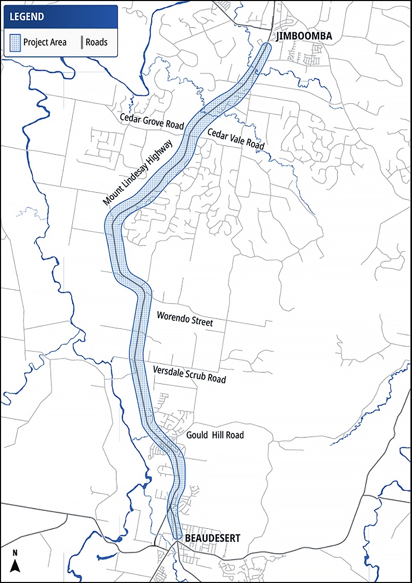 Mount Lindesay Highway Brisbane Beaudesert Jimboomba to Beaudesert project map
