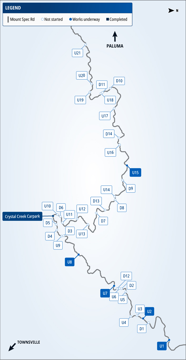 Mount Spec Road rehabilitation project map