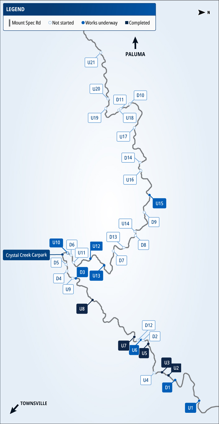 Mount Spec Road rehabilitation project map