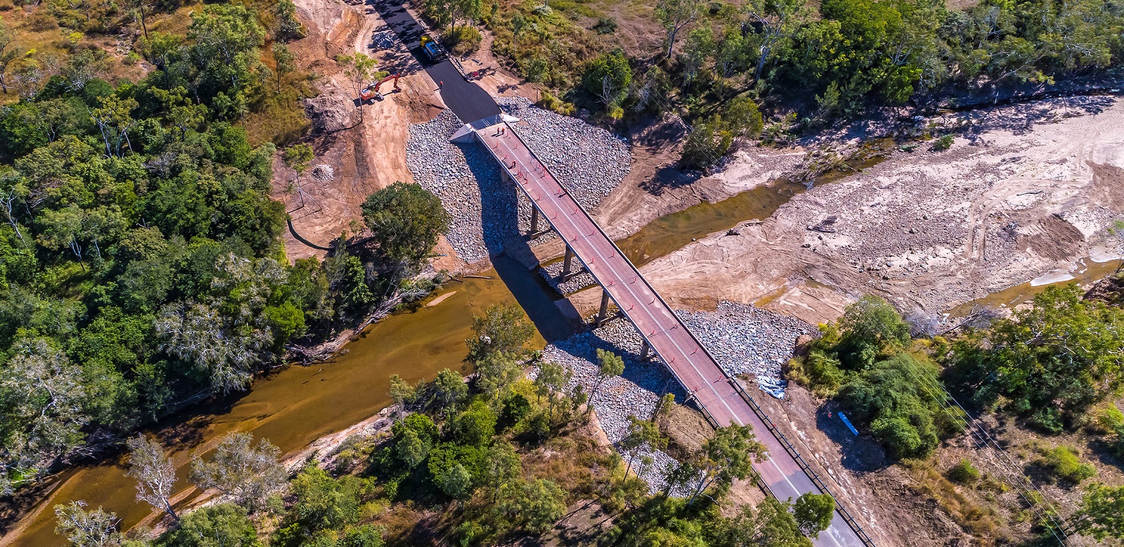 Monsoon Trough Alice River Bridge aerial completed works Aerial view of Alice River Bridge (completed)
