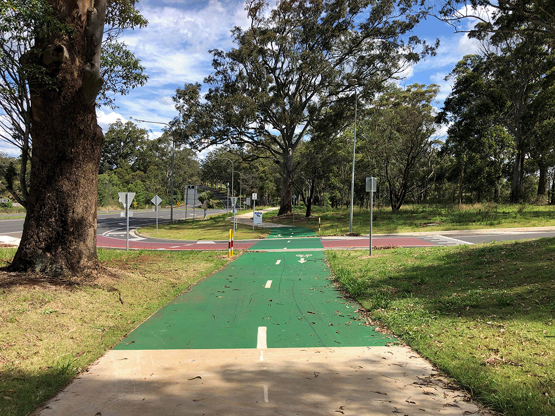 Priority crossing at Mitchell Road, Highfields. 