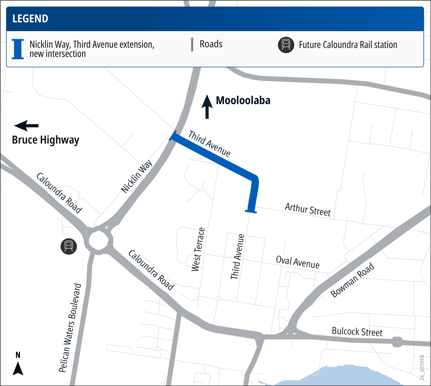 Project location map of the Nicklin Way Third Avenue extension