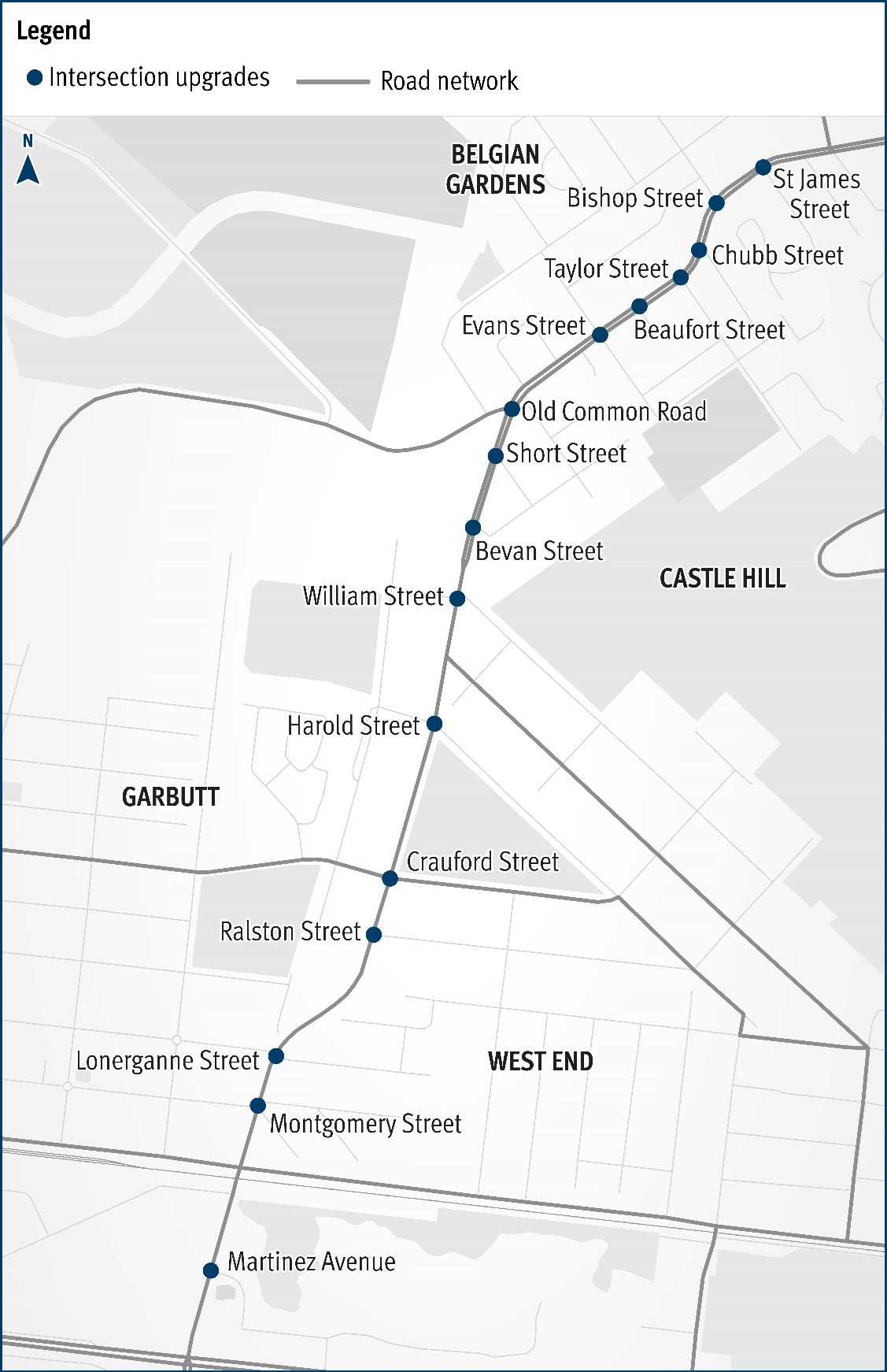 North Ward Road project map