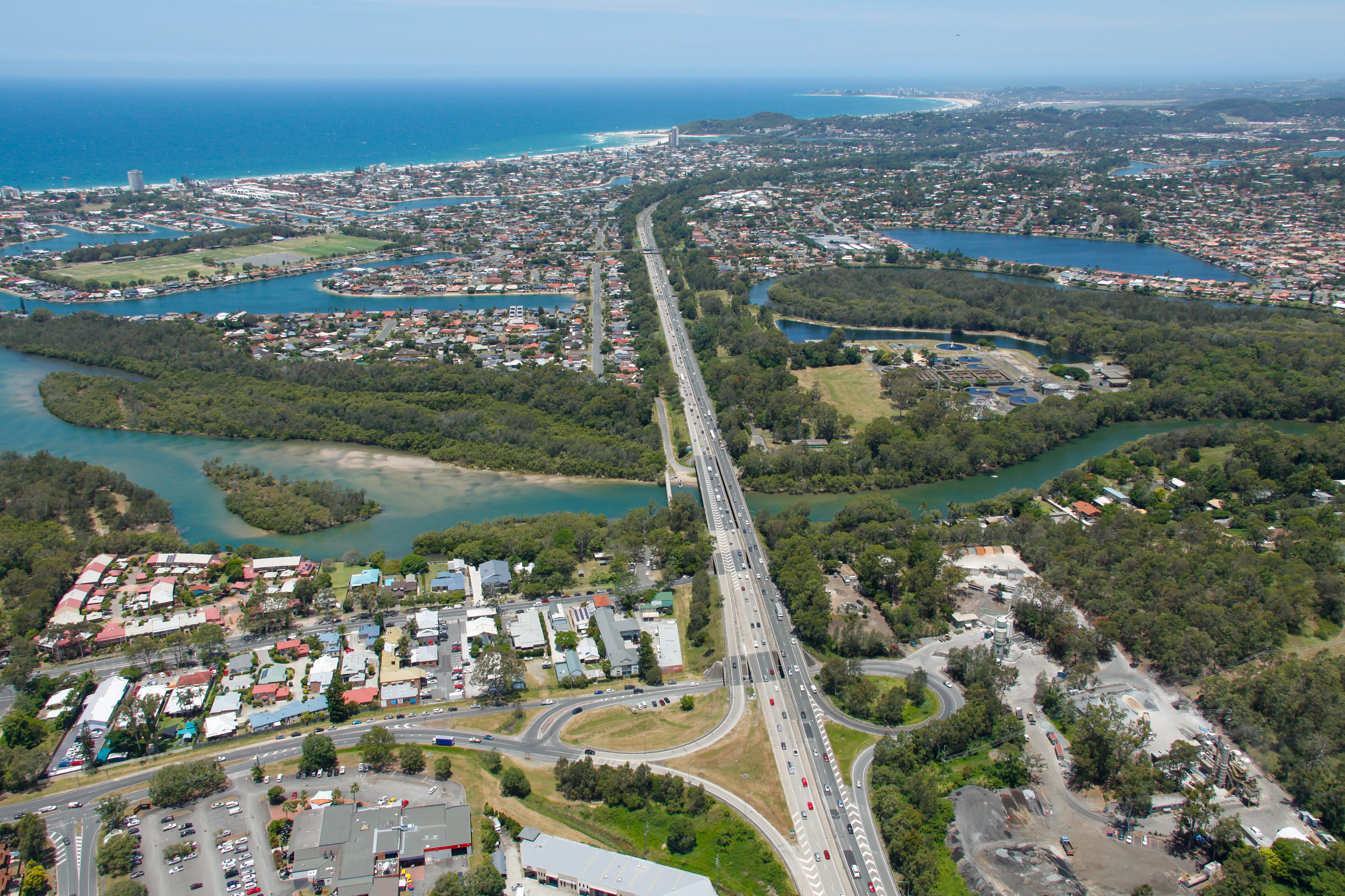 Pacific Motorway M1 Burleigh to Palm Beach Nineteenth Avenue Exit 89 Tallebudgera interchange