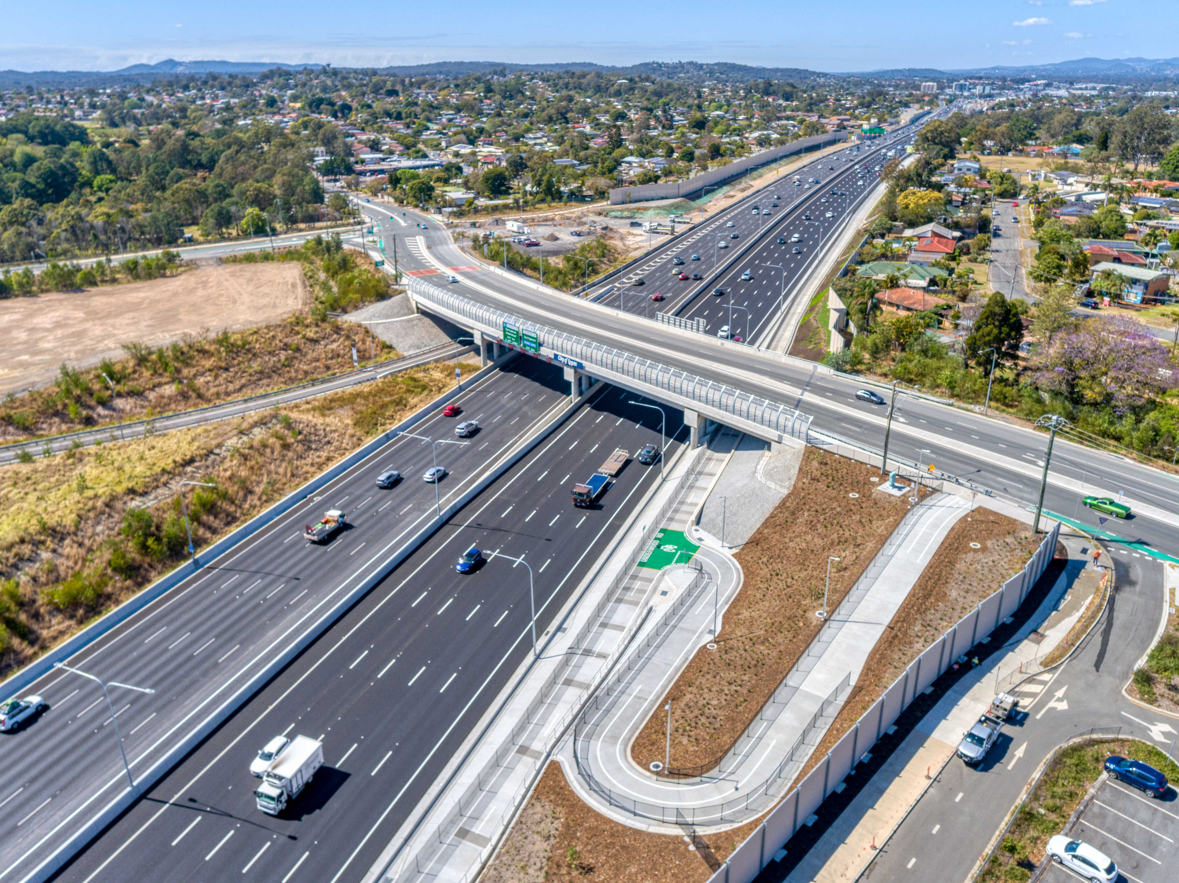SD2GM webpage update banner image Aerial of Pacific Motorway looking southbound at Eight Mile Plains