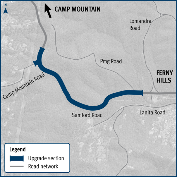 Samford Road safety improvements project map - October 2023