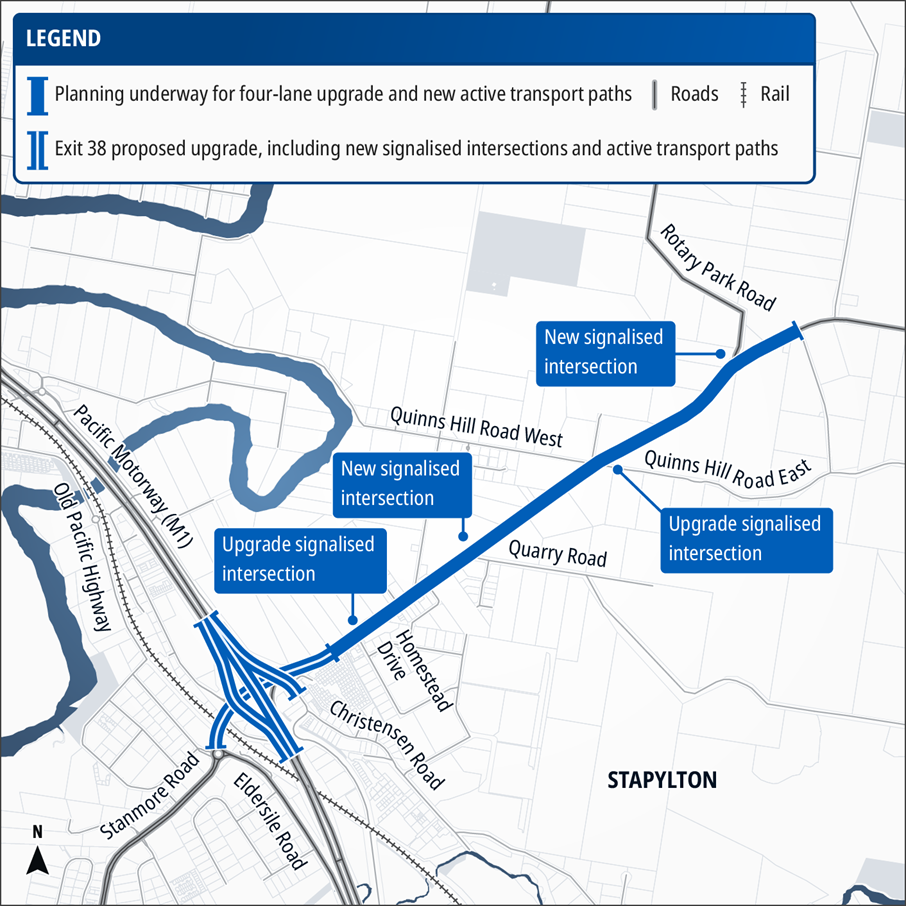 Stapylton Jacobs Well Road project location map
