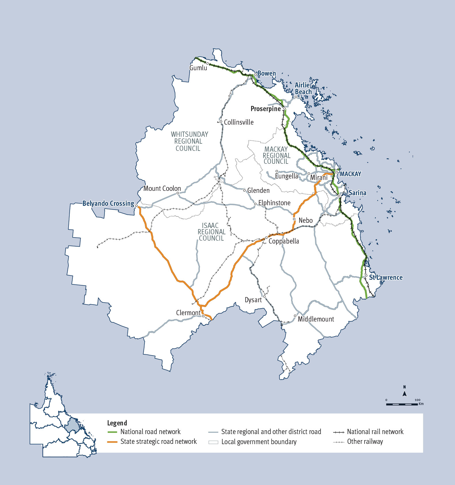 Map of the Mackay and Whitsunday District