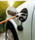 Electric vehicle being charged