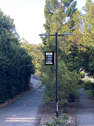Automatic counter and display trialled on the Veloway 1 at Woolloongabba